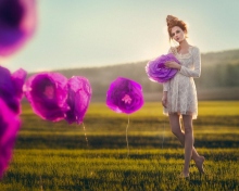 Fondo de pantalla Purple Flower Girl 220x176