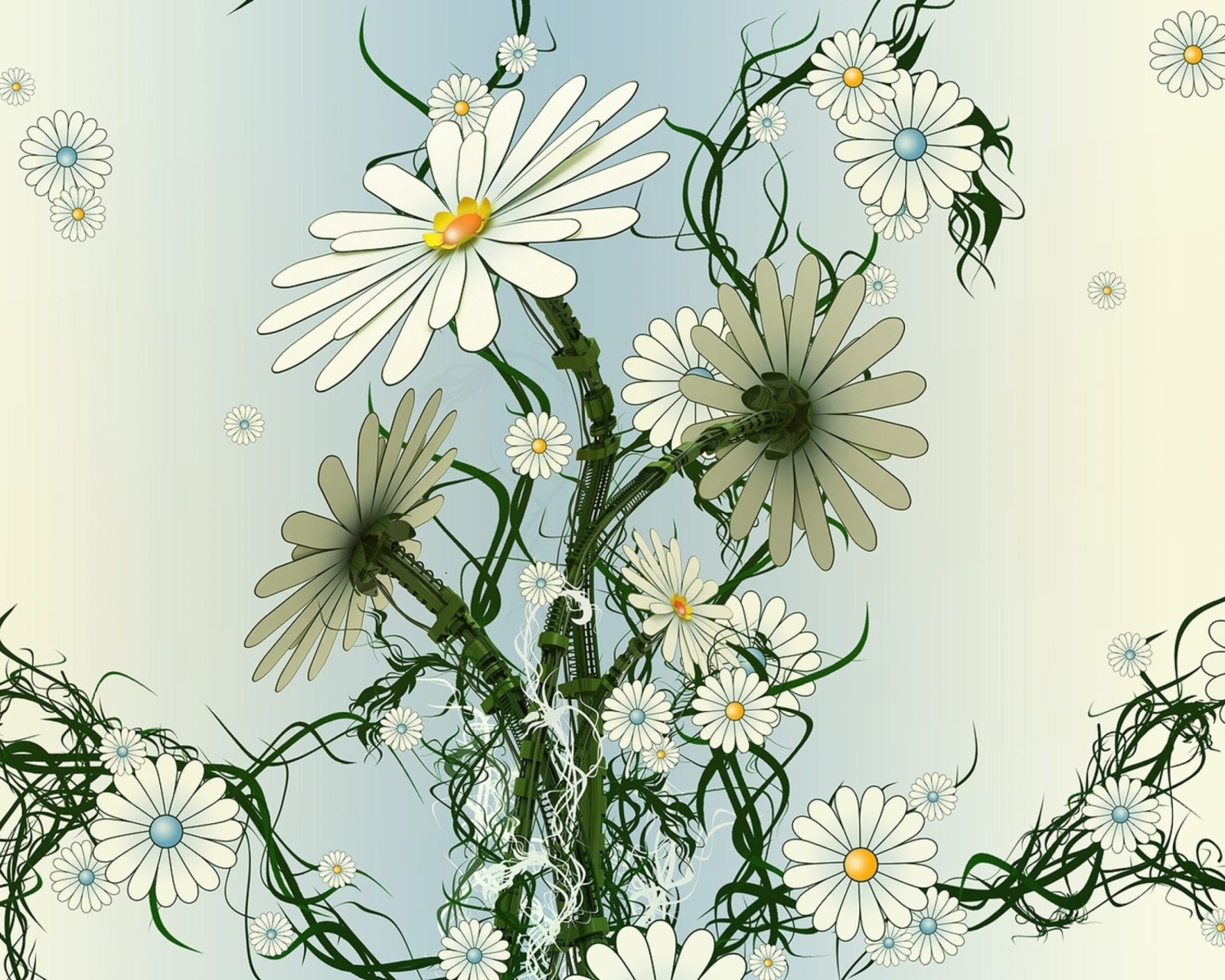 Das Daisy Pattern Wallpaper 1600x1280