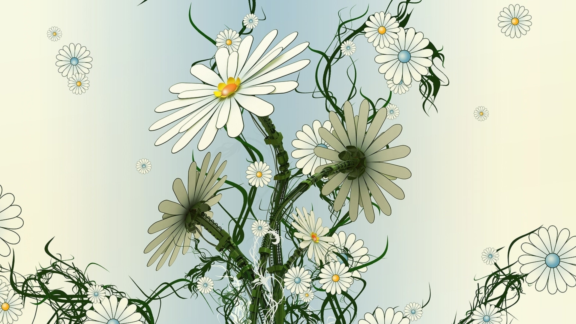 Daisy Pattern wallpaper 1920x1080
