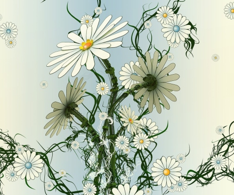 Das Daisy Pattern Wallpaper 480x400