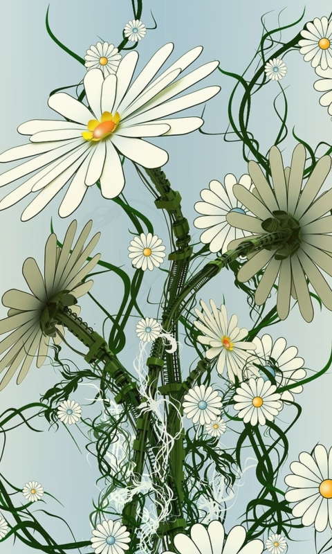 Das Daisy Pattern Wallpaper 480x800