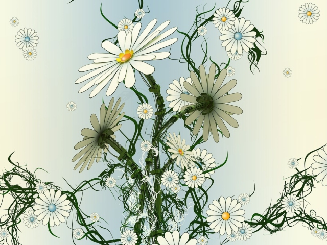 Daisy Pattern wallpaper 640x480