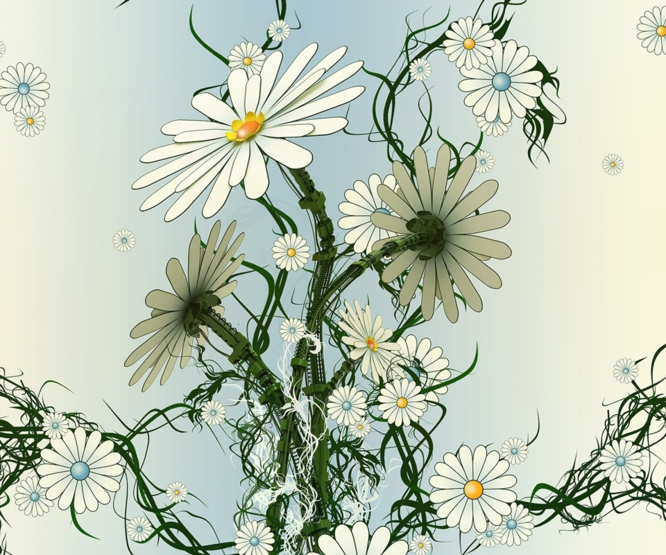 Das Daisy Pattern Wallpaper 960x800