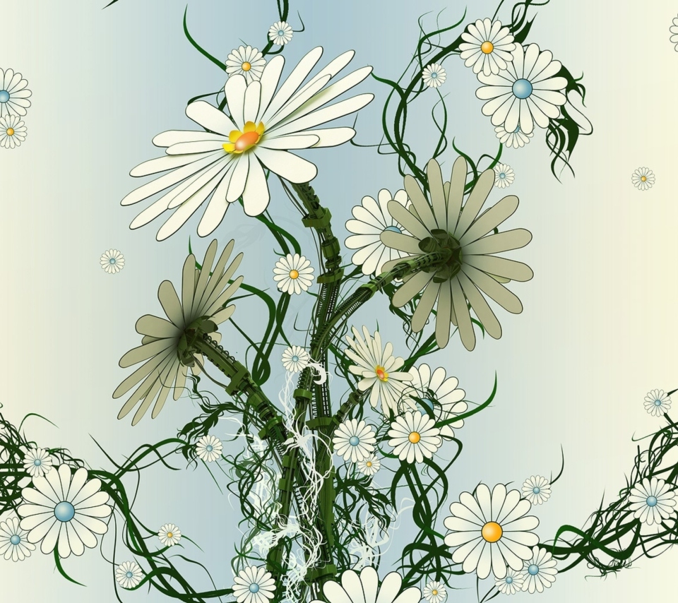 Das Daisy Pattern Wallpaper 960x854