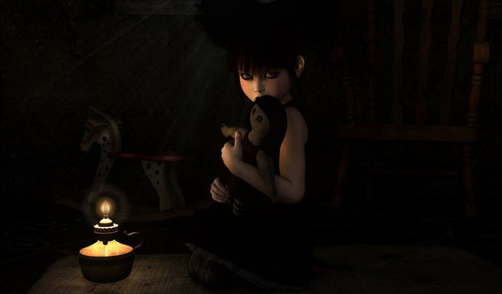 Screenshot №1 pro téma Lonely Child With Toy 1024x600