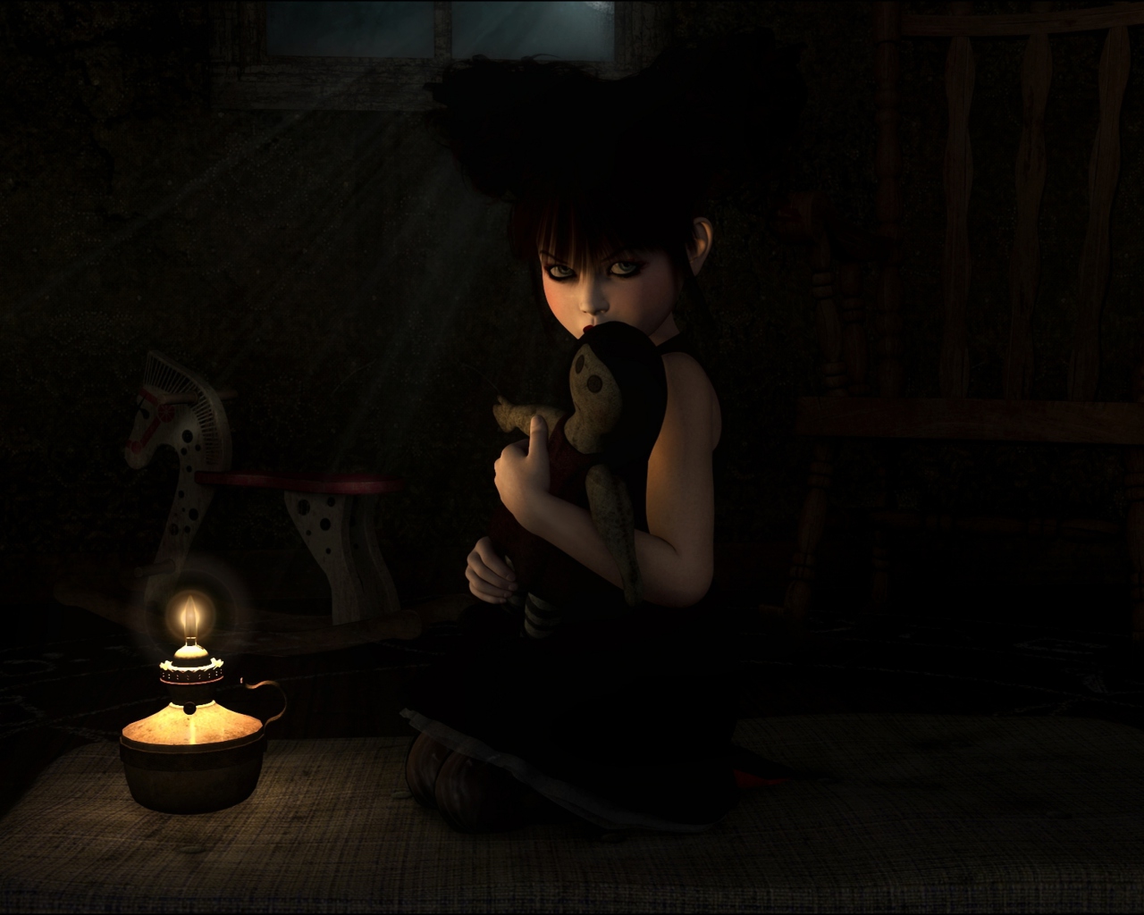 Das Lonely Child With Toy Wallpaper 1280x1024