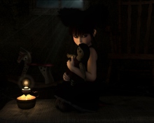 Lonely Child With Toy wallpaper 220x176