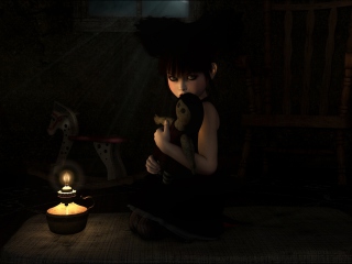 Das Lonely Child With Toy Wallpaper 320x240