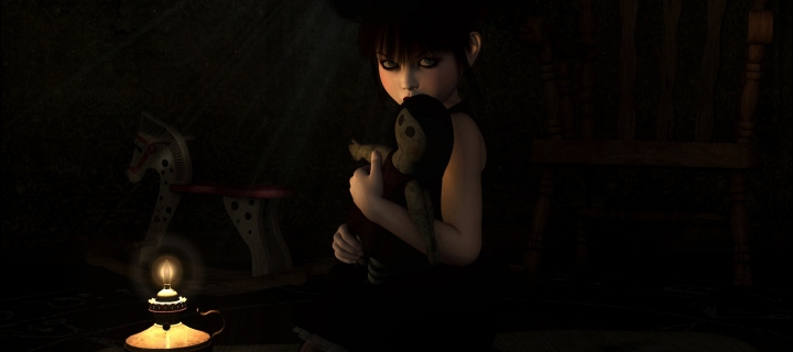 Das Lonely Child With Toy Wallpaper 720x320