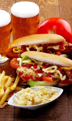 Fondo de pantalla Hot Dog Sandwich 240x400