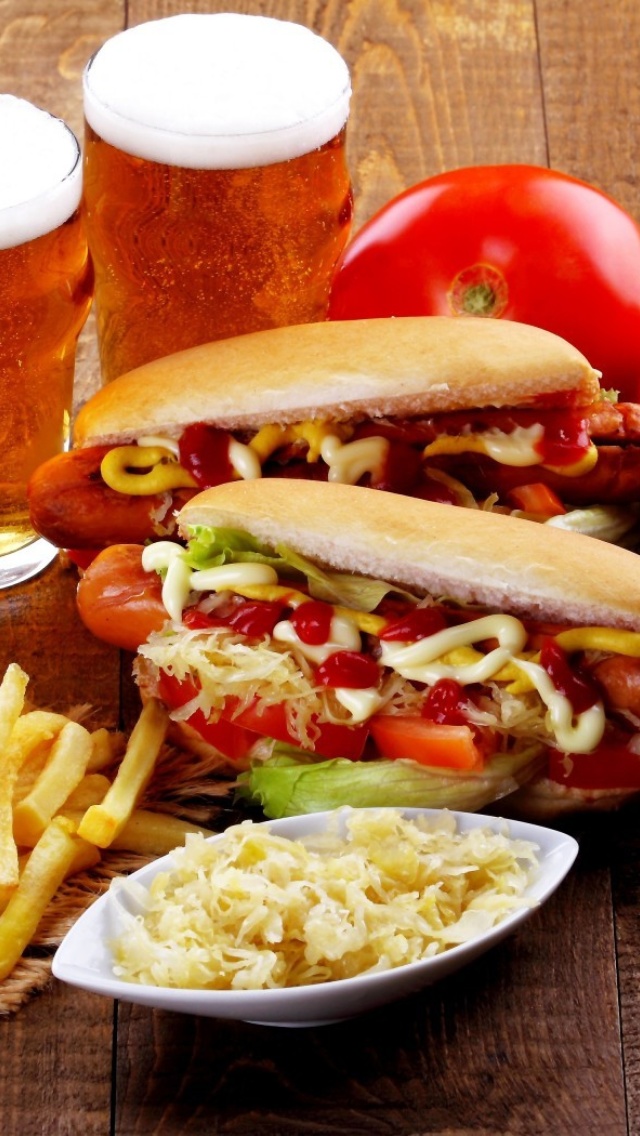 Fondo de pantalla Hot Dog Sandwich 640x1136