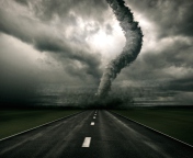 Fondo de pantalla Tornado On The Road 176x144