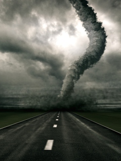 Fondo de pantalla Tornado On The Road 240x320