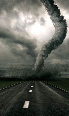 Das Tornado On The Road Wallpaper 240x400