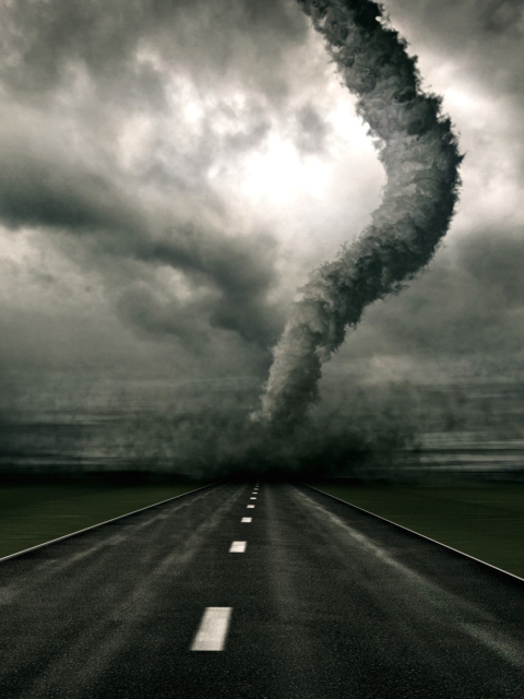 Screenshot №1 pro téma Tornado On The Road 480x640