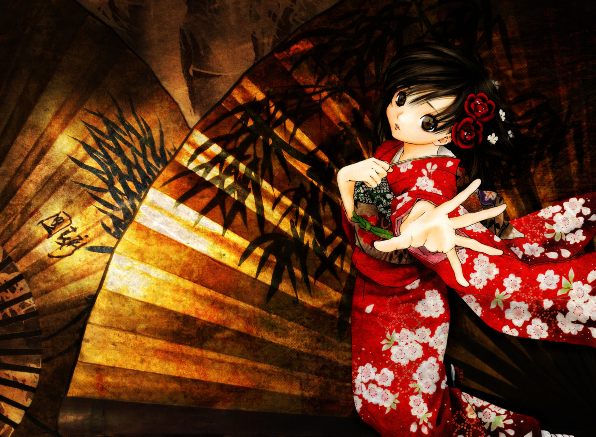 Обои Toujou Aya In Kimono 1920x1408