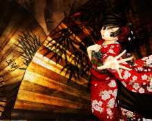 Das Toujou Aya In Kimono Wallpaper 220x176