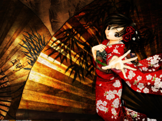Обои Toujou Aya In Kimono 320x240
