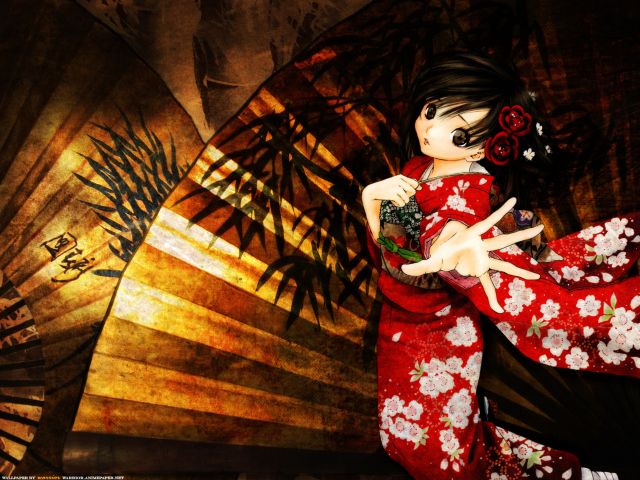 Обои Toujou Aya In Kimono 640x480