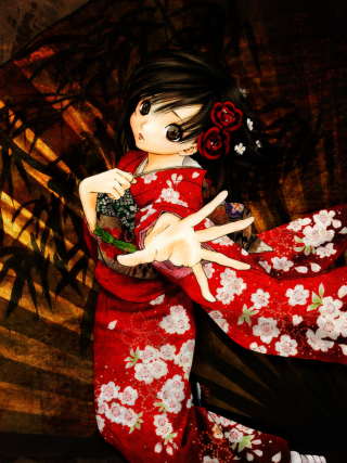 Toujou Aya In Kimono - Obrázkek zdarma pro 320x480