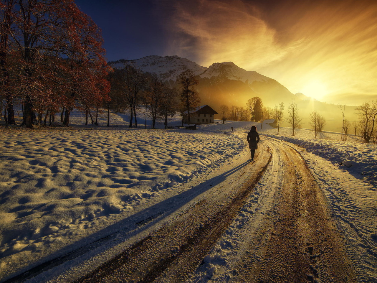 Das Winter Sunrise Wallpaper 1280x960