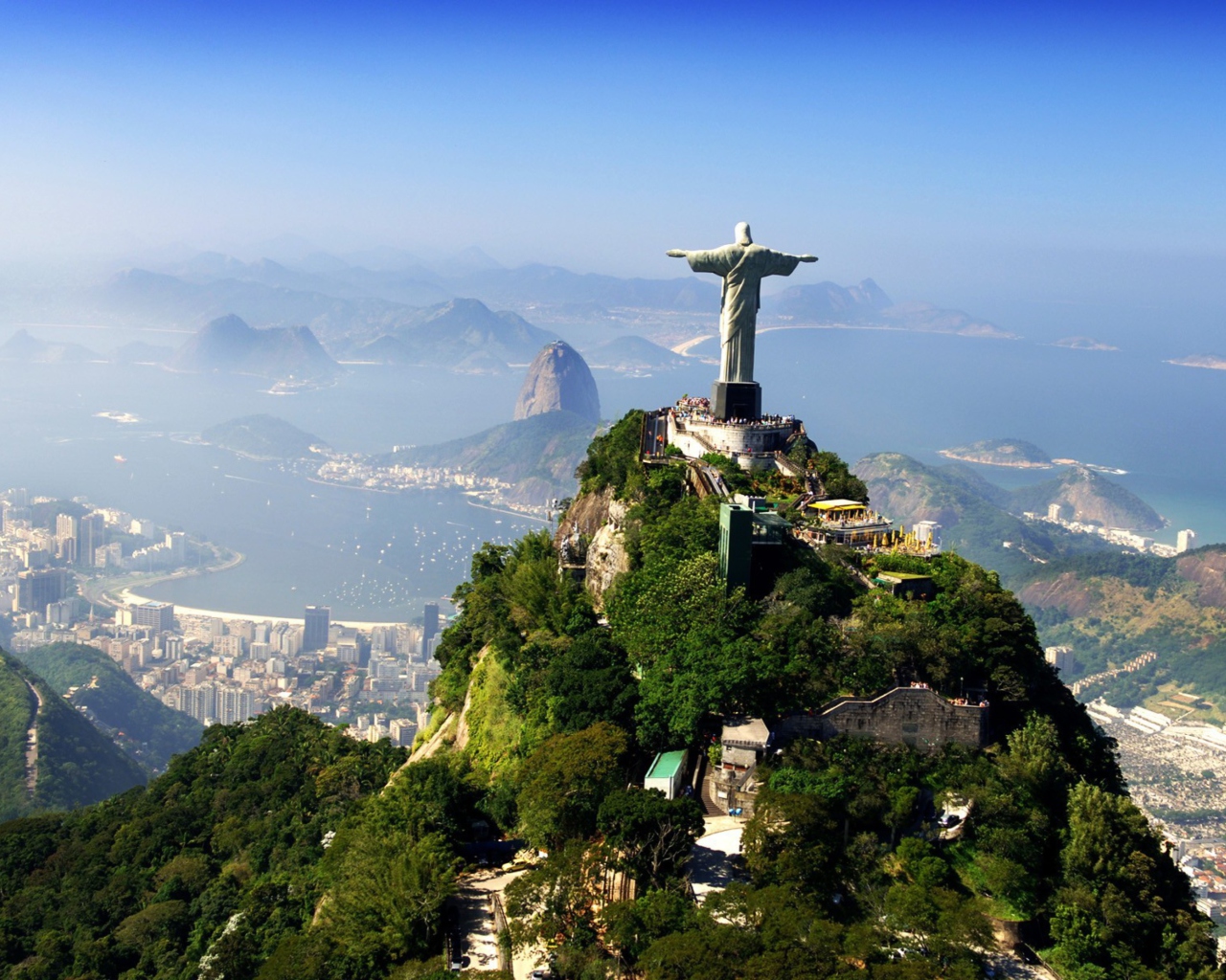 Обои Christ Statue In Rio De Janeiro 1280x1024