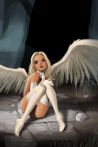 Das White Angel Wallpaper 320x480