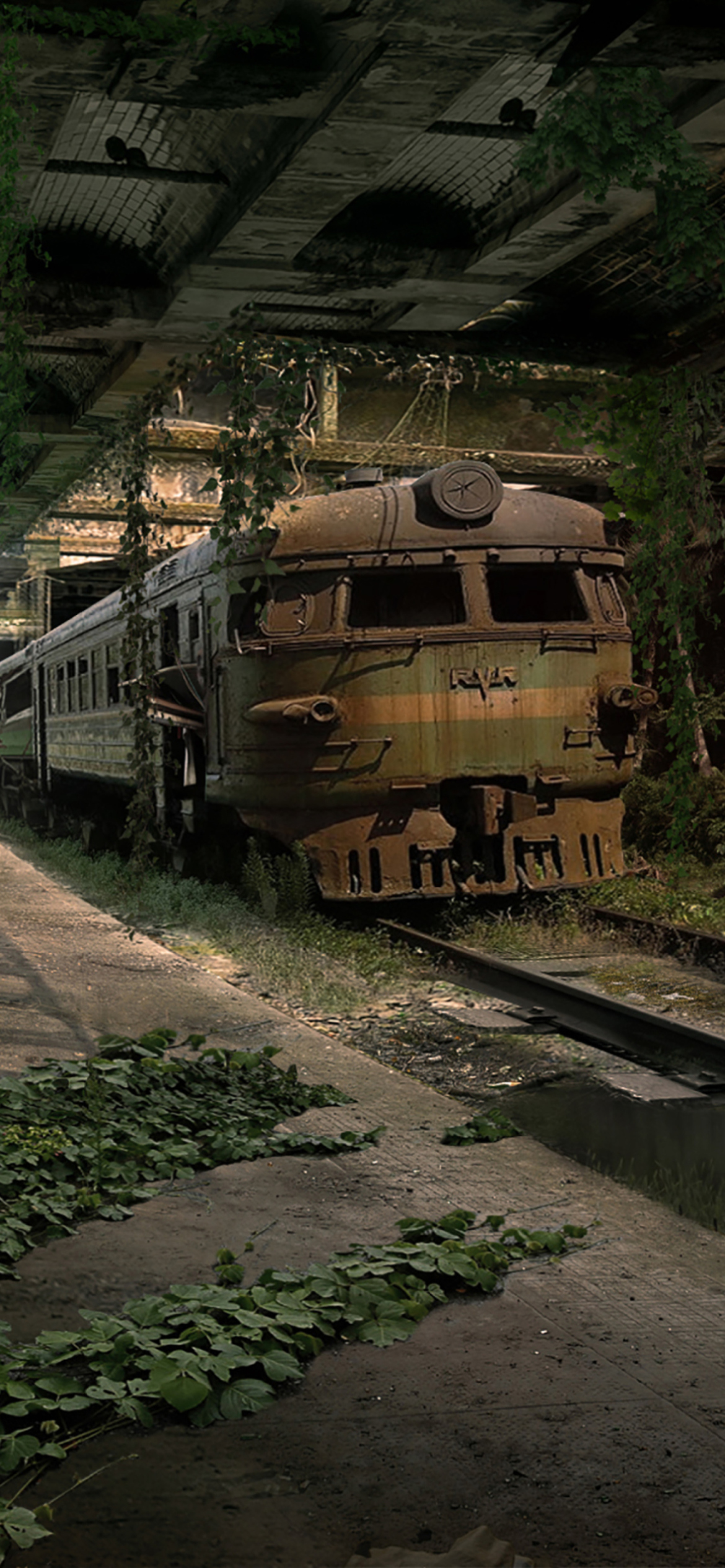 Обои Abandoned Train 1170x2532