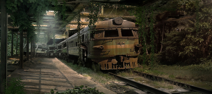 Das Abandoned Train Wallpaper 720x320