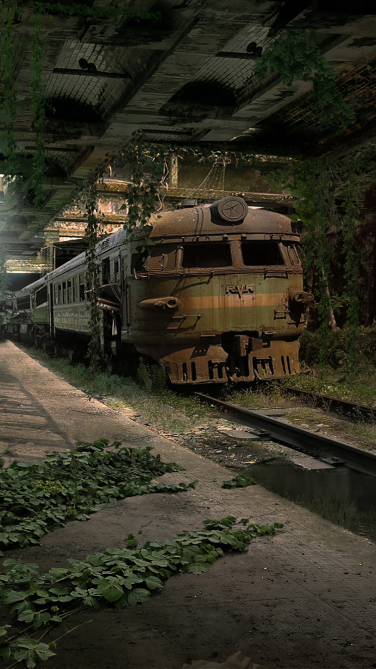 Fondo de pantalla Abandoned Train 750x1334