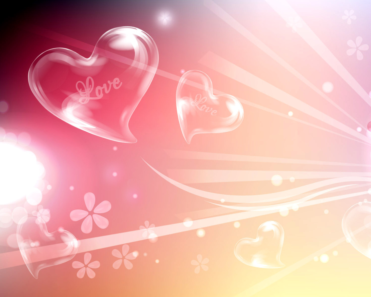 Fondo de pantalla Flying Hearts 1280x1024