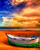 Seascape And Boat wallpaper 128x160
