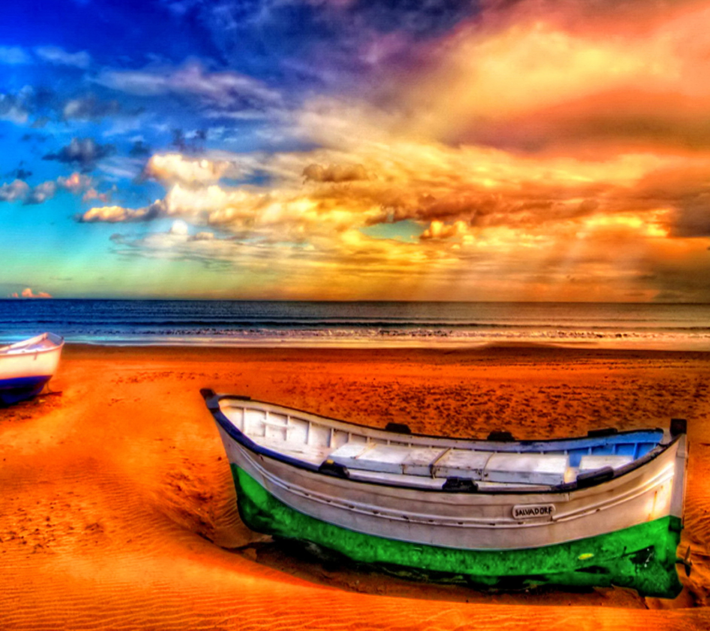 Seascape And Boat wallpaper 1440x1280