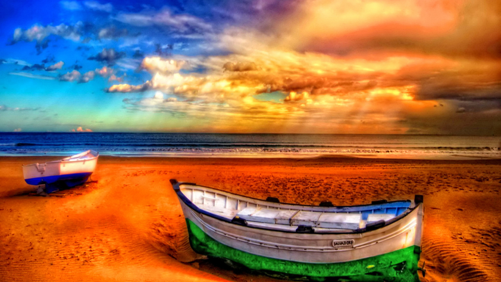 Seascape And Boat wallpaper 1600x900
