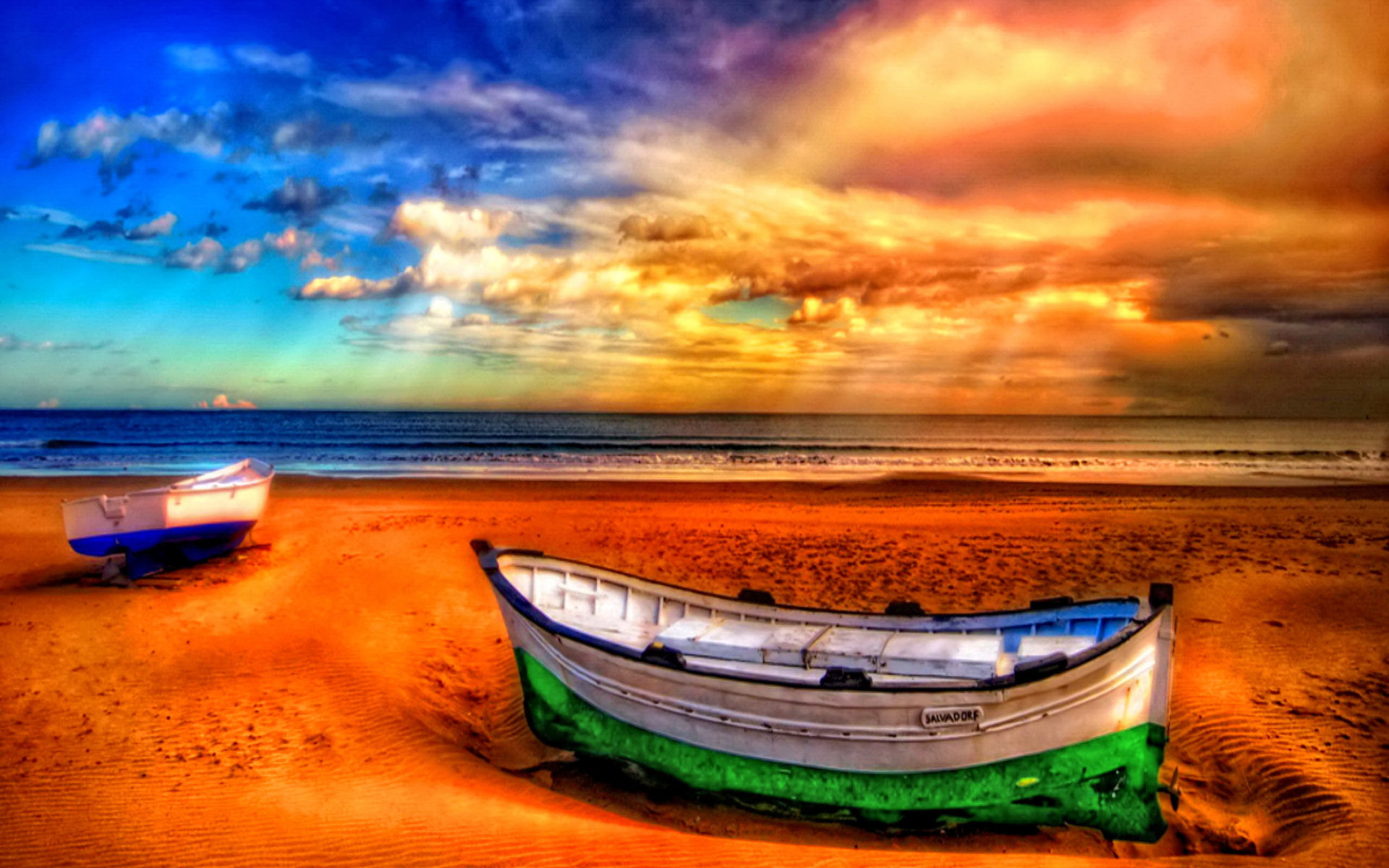 Das Seascape And Boat Wallpaper 1920x1200