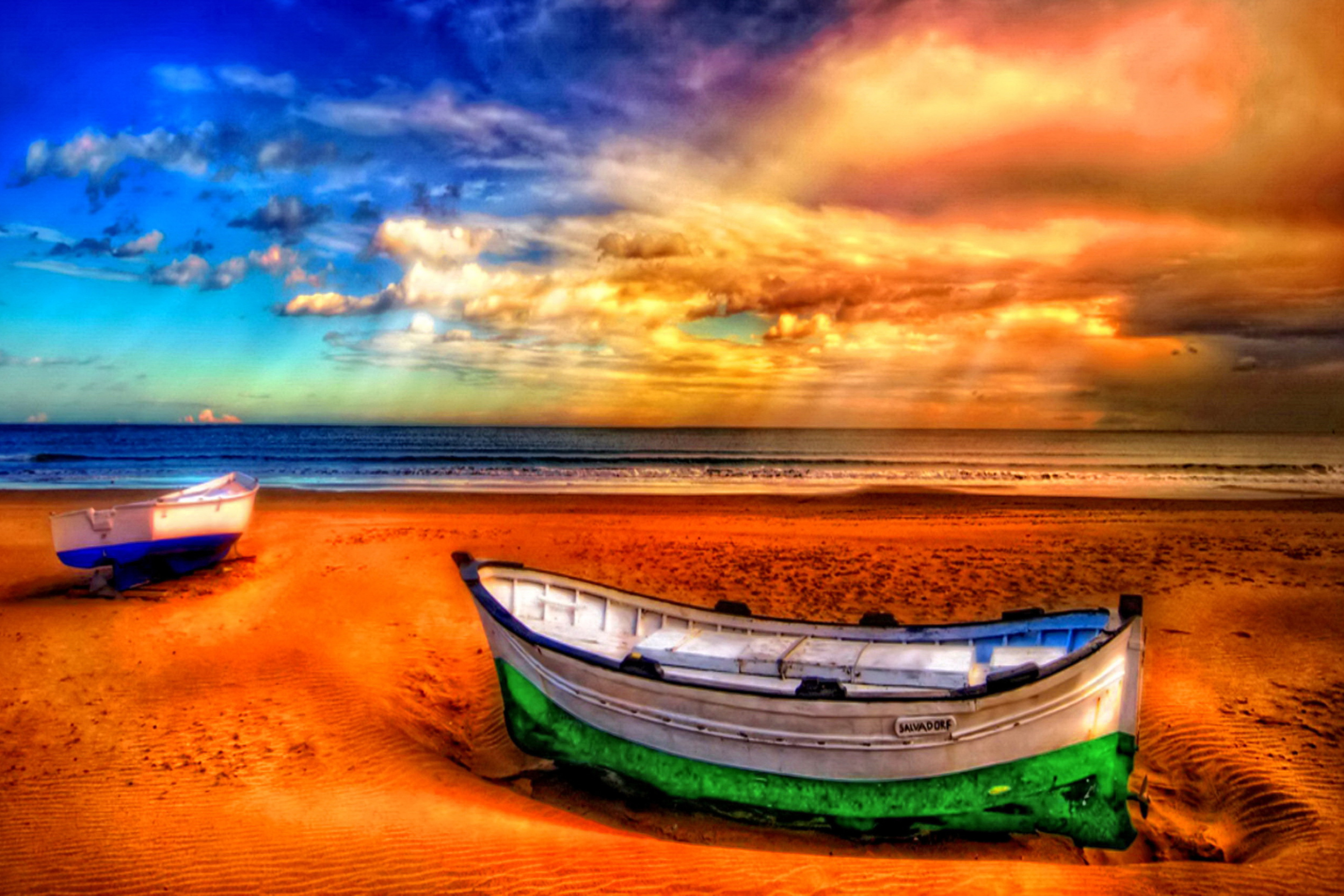 Обои Seascape And Boat 2880x1920