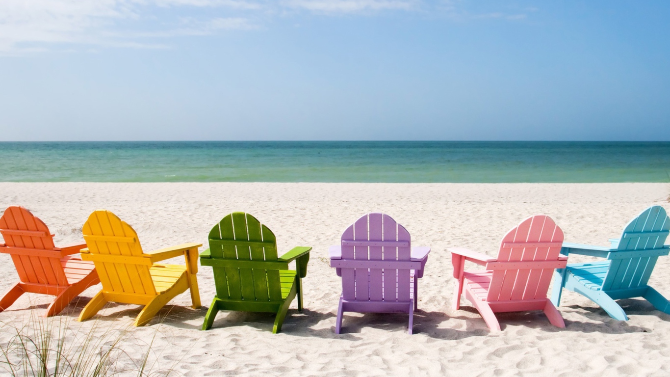 Das Beach Chairs Wallpaper 1366x768
