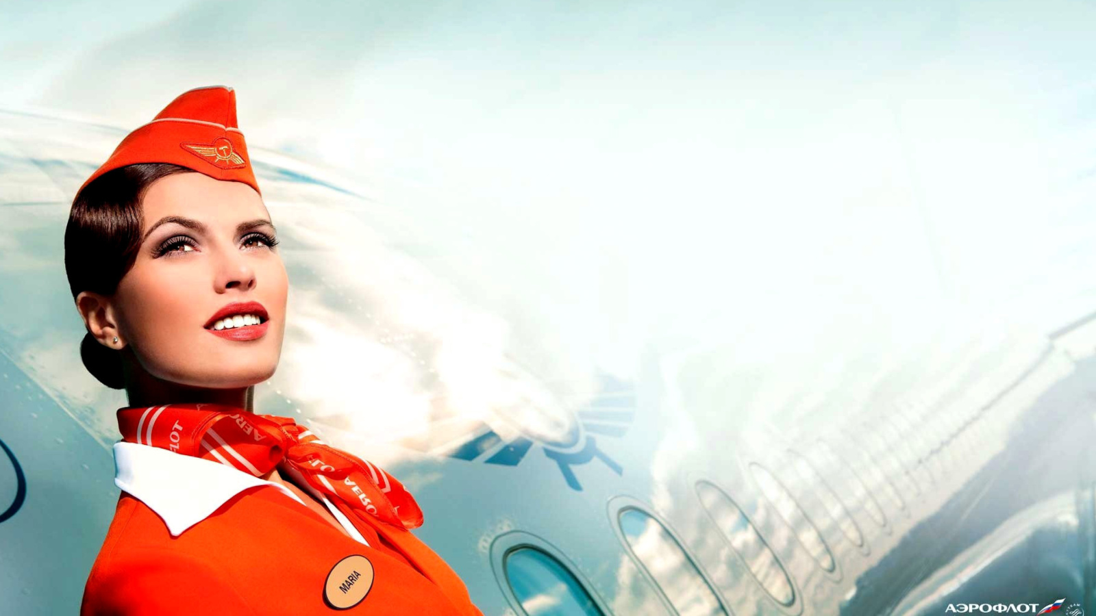 Screenshot №1 pro téma Aeroflot Russian Girl 1600x900