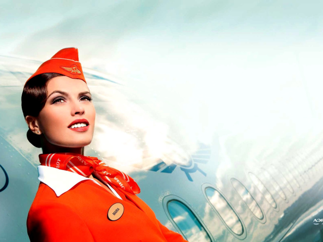 Обои Aeroflot Russian Girl 640x480