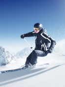 Fondo de pantalla Skiing In Snowy Mountains 132x176