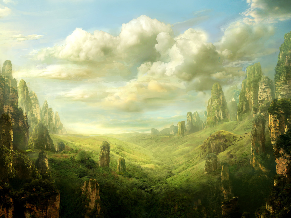 Das Fantasy Landscape Wallpaper 1024x768