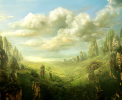 Screenshot №1 pro téma Fantasy Landscape 176x144