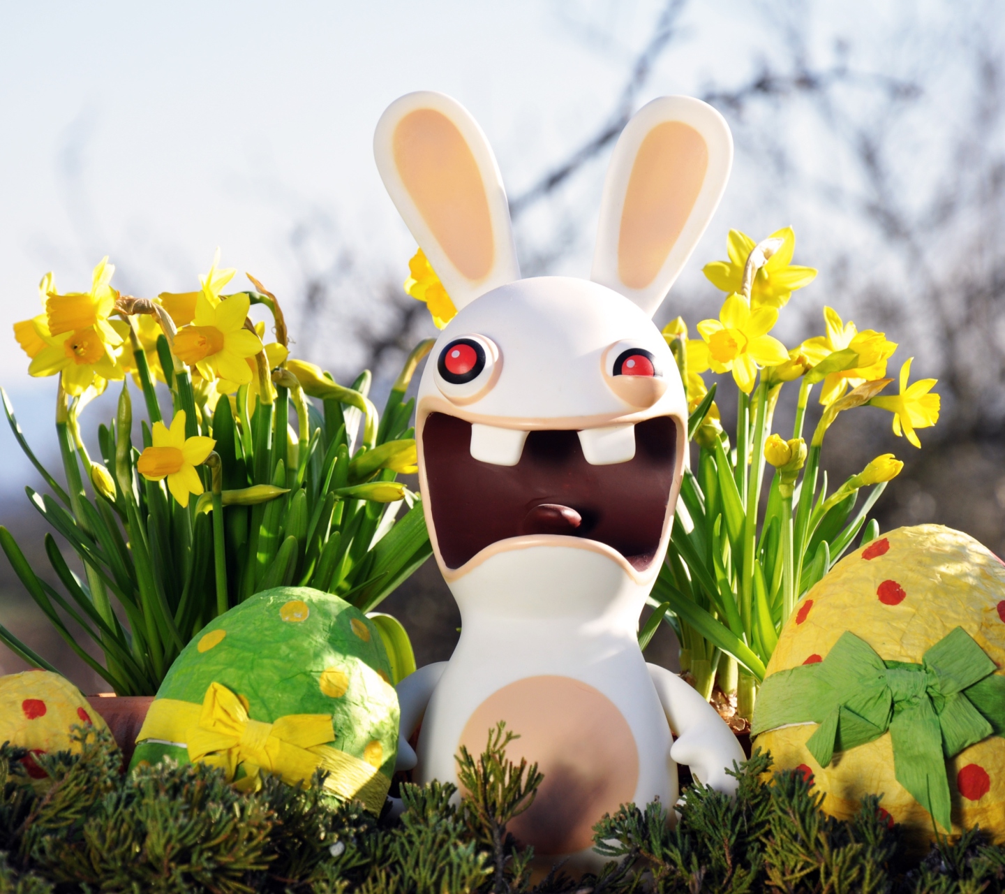 Das Funny Ugly Easter Bunny Wallpaper 1440x1280