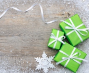 Fondo de pantalla Green Christmas Gift Boxes 176x144