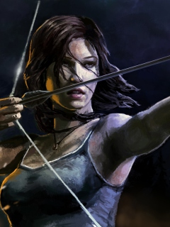 Lara Croft With Arrow wallpaper 240x320
