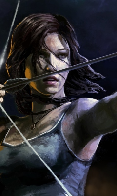 Обои Lara Croft With Arrow 240x400