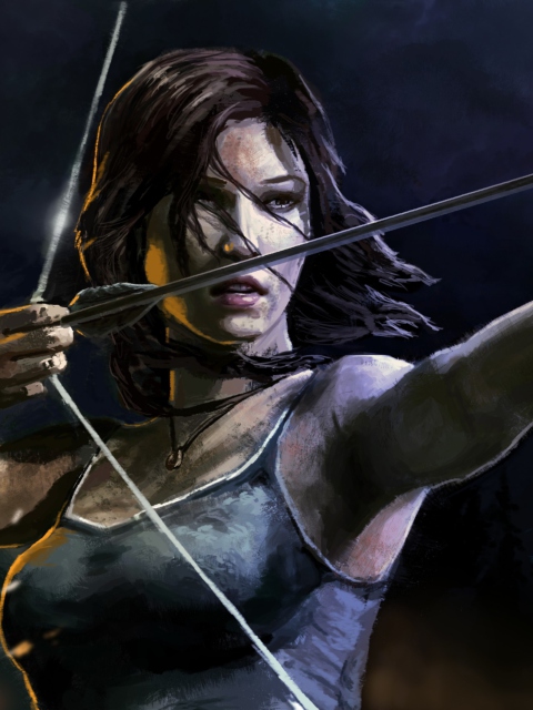 Das Lara Croft With Arrow Wallpaper 480x640