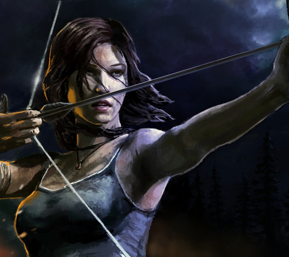 Sfondi Lara Croft With Arrow 960x854