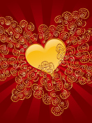 Das Yellow Heart On Red Wallpaper 132x176