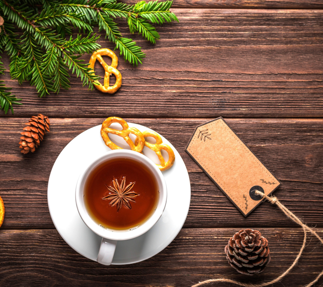Das Christmas Cup Of Tea Wallpaper 1080x960